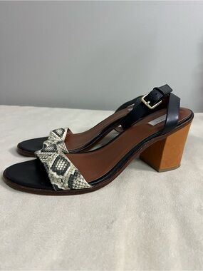 🖤🐍 Cole Haan Grand.OS Snake Print Block Heel Sandals Size 10B 🐍🖤